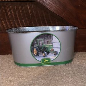 John Deere metal decor container